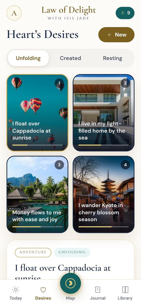 Heart's Desires in the Law of Delight app